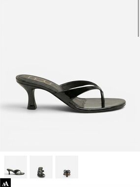 NOU Black Kitten Heel Sandals/Flip Flops